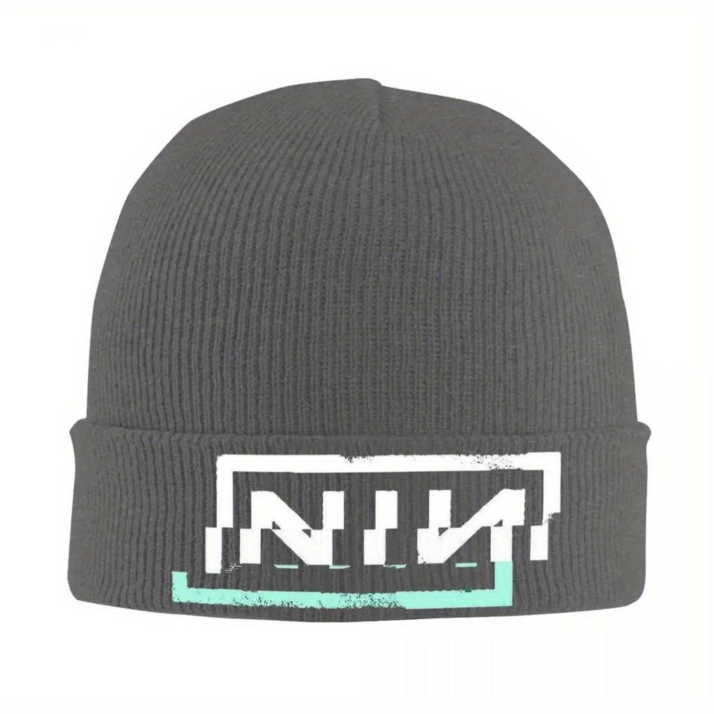 Retro Logo Knitted Hat for Women Men Beanie Winter Hat Acrylic Rock Band Hip Hop Cap