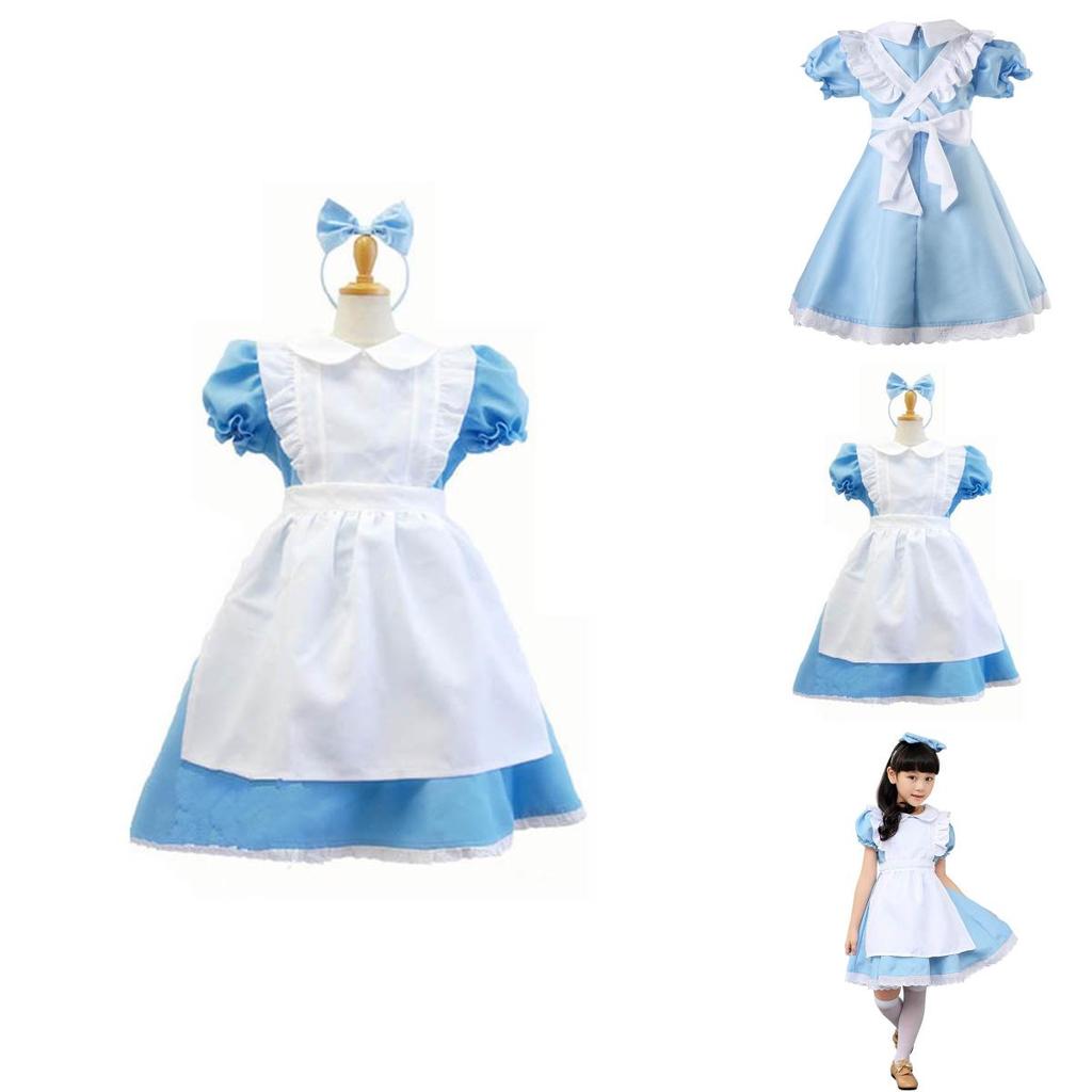 Adorabile Costume di Alice nel Paese delle Meraviglie per Bambine con Cuciture Perfette