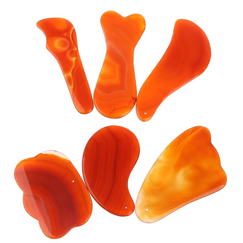 Red Onyx Scraper Guasha Jade Massager For Face Natural Gouache Stone Gua Sha Scraper Facial Massage Tool Face Scraper
