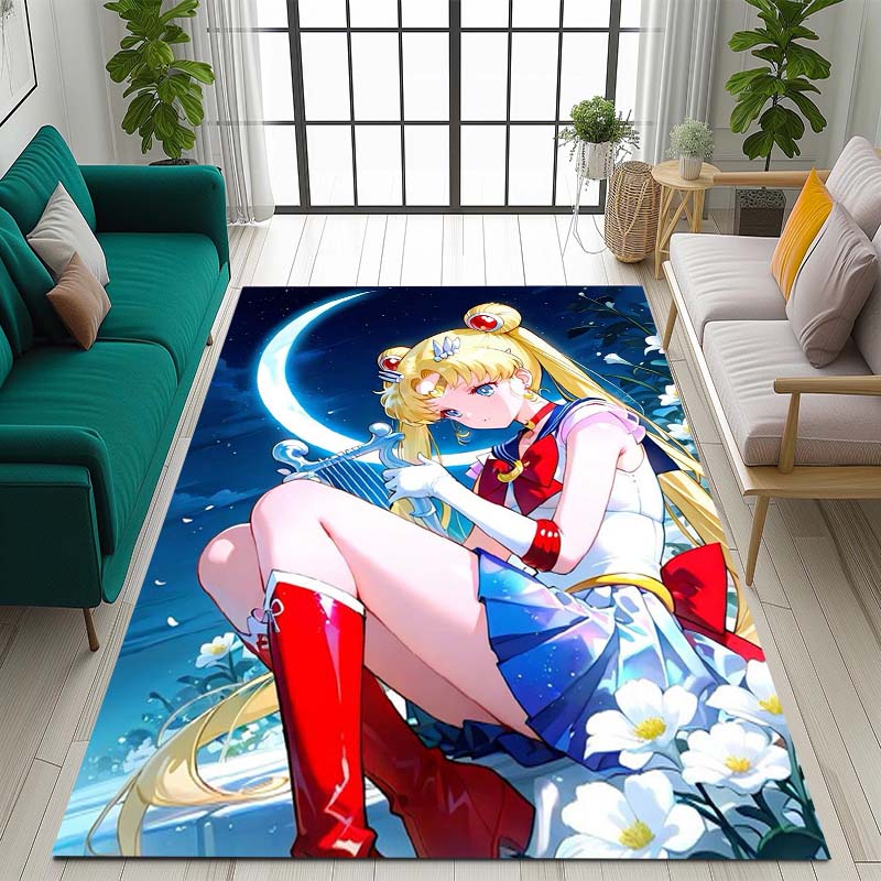 The New 2026 Pretty Guardian Sailor Moon Rug Is Suitable for Home Décor In Game Rooms, Bedrooms, Living Rooms, Sofa Areas, and