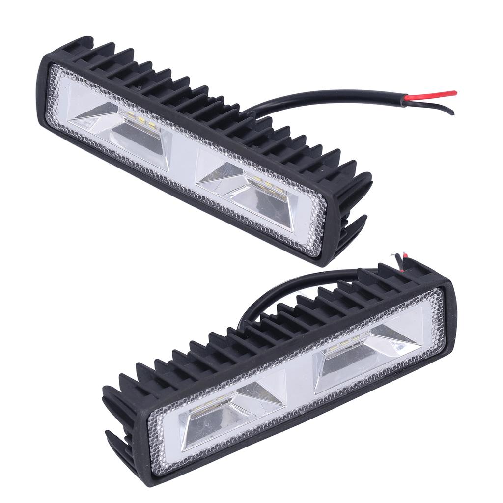 Pair Work Light Bars 12LEDs 36W 12‑24V Spotlights Headlights for Motorcycle Truck Boat Tractor Trailer Offroad