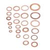 396PCS Round Flat Washer 24 Sizes Red Copper Flat Sealing Washer Set with Plastic Box Tweezers