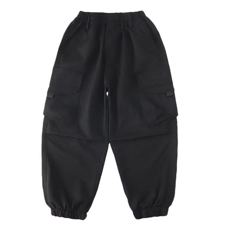 Trendy Boys' Cargo Pants - Casual, Loose Fit, Plus Velvet for Spring, Autumn, Winter