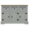 VidaXL Buffet Corona gris 112x43x78 cm bois massif pin mexicain, meuble de rangement, meuble de rangement de cuisine, meuble 355084