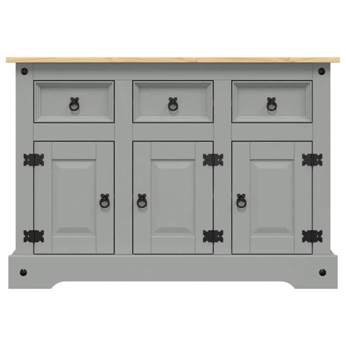 VidaXL Buffet Corona gris 112x43x78 cm bois massif pin mexicain, meuble de rangement, meuble de rangement de cuisine, meuble 355084