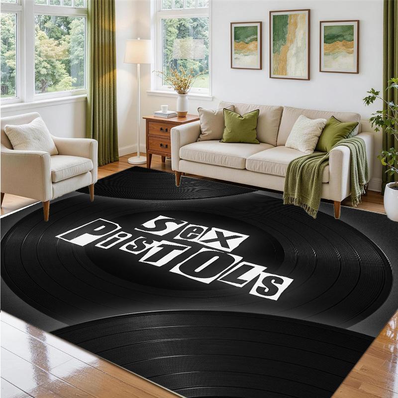 Sex Pistols Design Crystal Velvet Rug Soft Decorative Mat for Bedroom Entrance