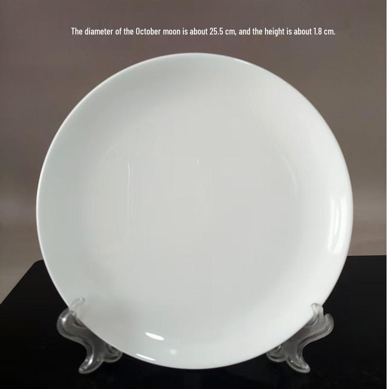 Ceramic Dining Plates - Round Western Dinner Plates for Restaurant or Household Use, Perfect for Rice, Snacks, Fruit, and Salad. Bone China.