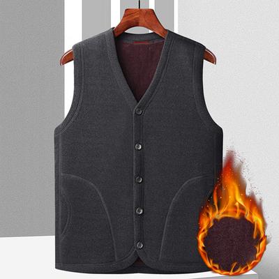 Men's Winter Padded Warm Vest Middle-aged and Elderly Loose Leisure Gentleman Tops