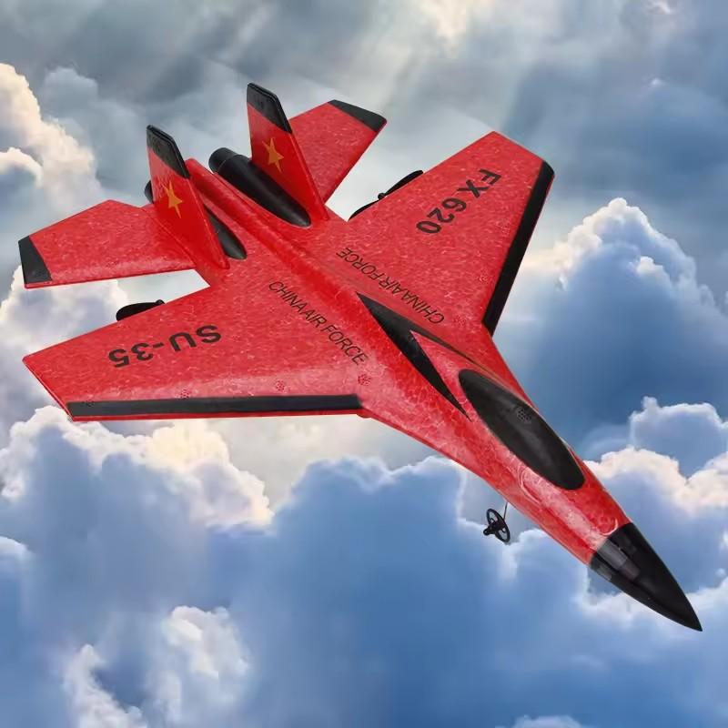 RC Foam Aircraft SU35 RC Plane with LED Lights 2.4G Radio Control Glider Remote Control Fighter Glider Airplane EPP Flying Toy