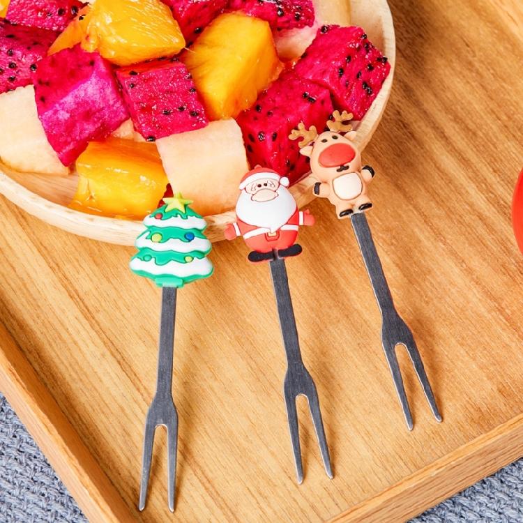 5 Pcs Christmas Fruit Dessert Fork Reusable Appetizer Forks Dessert Cake Fork