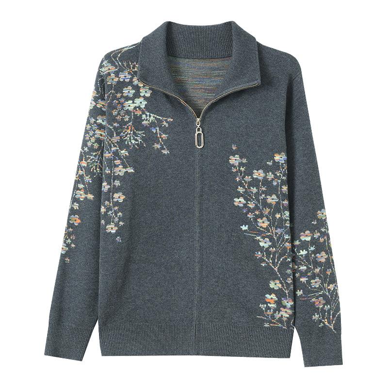 New Autumn and Winter Printed Jacquard Knitted Fashionable and Youthful Sweater for Women's Trendy Coat