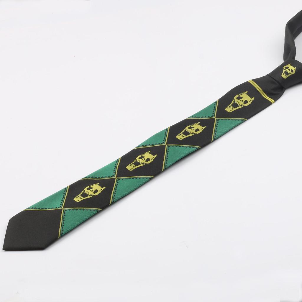 JoJo's Bizarre Adventure Black Skull Tie - Yoshikage Kira Edition