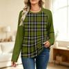 Women's Printed Colorblock Raglan Sleeve Neck Long Sleeve Sweatshirt