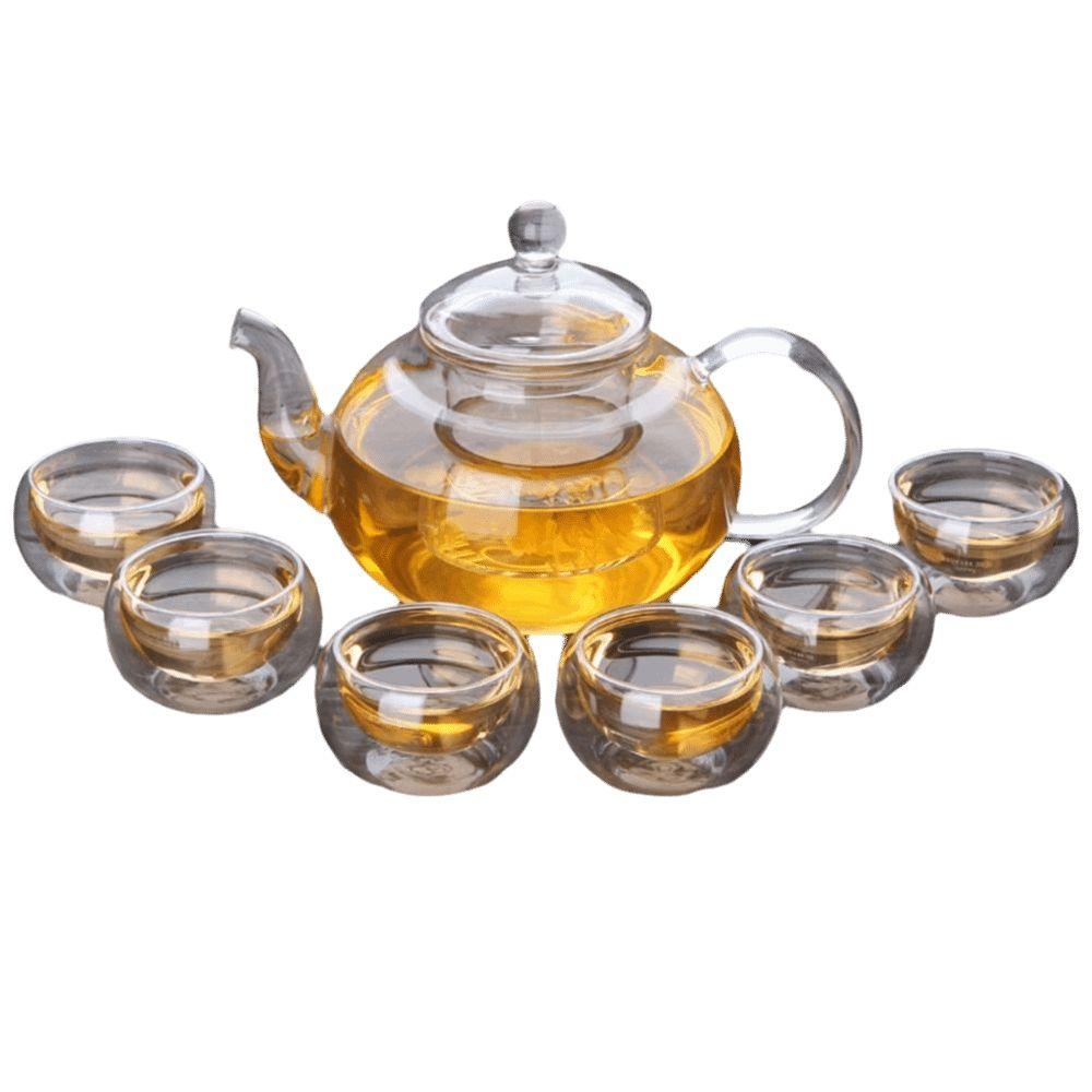 Juego de Té Kung Fu 400/600ml Tetera Resistente al Calor Juego de Tazas de Té Elegante Hogar
