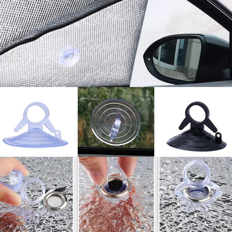 10Pcs PVC Suction Cup Hook Automotive Visor Fixed Suction Cup Car Sunshade Suction Cup Glass Windshield Sunshade Auto Fastener