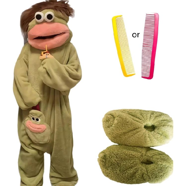 Unisex Jumpsuit Kostüm Set Mit Schuhen Und Kamm Styling-Accessoire Perfekt Für Foto-Requisiten Und Themen-Feiern