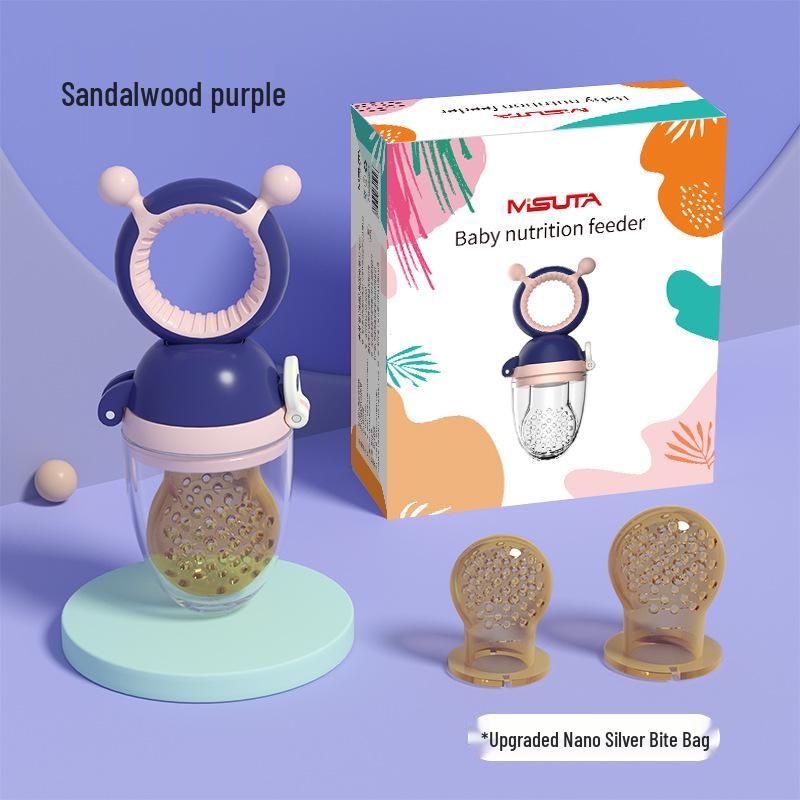 MISUTA Silicone Baby Teether Fruit & Veggie Feeder Stick