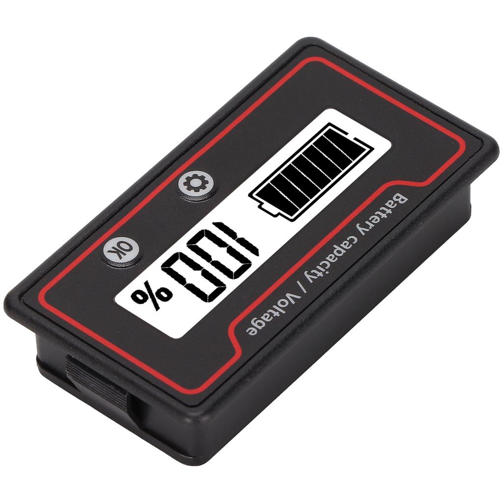 Battery Meter Light Alarm LCD Display Safe Battery Capacity Voltage Gauge for Electric Vehicle 12‑84V