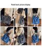 2025 Large Capacity Retro Denim Crossbody Bag with Letter Print - Korean Style for Women