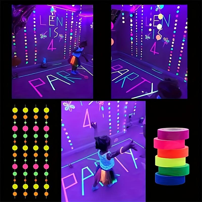 Fluorescent UV Glow Tape High Adhesive Luminous Cotton Cloth for Stage, Home, Office, Decoration 3M