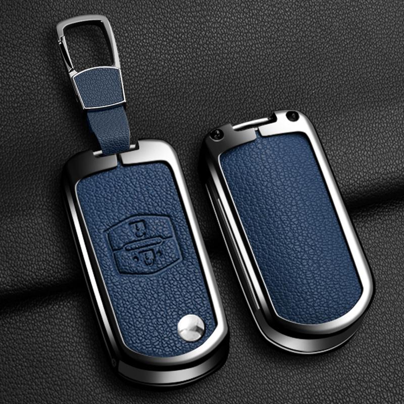 Auto Flip Key Fob Cover Case Alloy Genuine Leather Fit For Mazda 2 3 5 6 8 Cx7 Cx-7 Cx5 Cx-5 Cx9 Cx-9 Mx5 Mx-5 M6 Rx8 Rx-8 Key Ring Auto Accessories