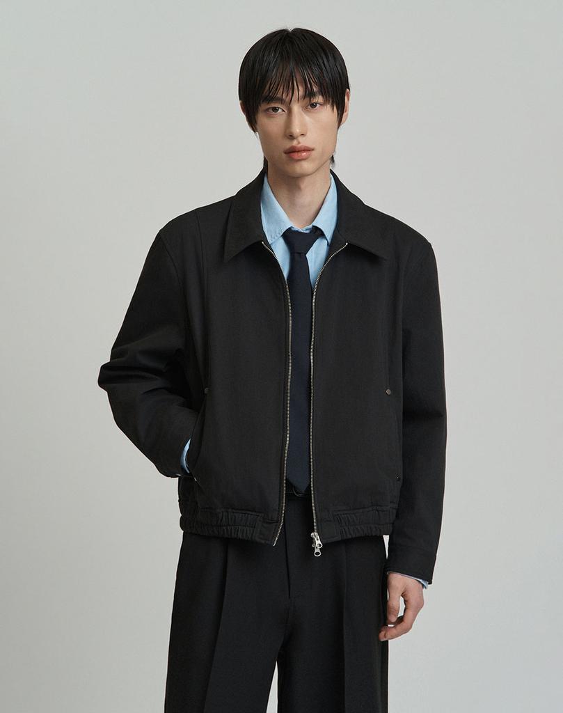 Work On Body Off Ber Semi-Oversized Cotton Blouson Jacket [Black]