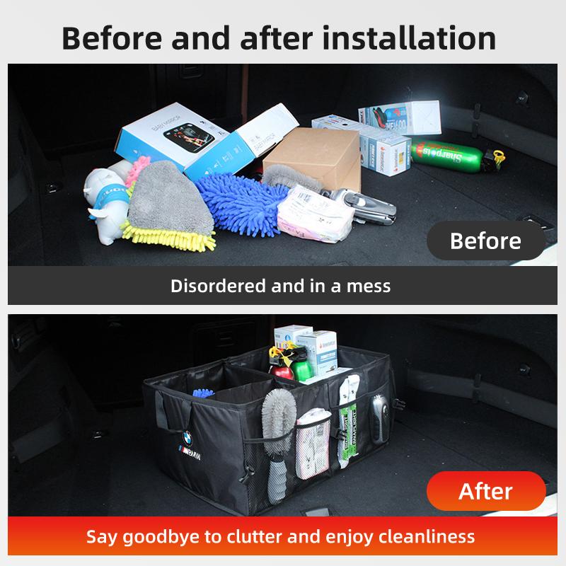 KHQB5 Foldable Car Trunk Storage Box Tool Box Storage Accessories For BMW X3 X5 M5 M3 E46 E90 E60 F10 E39 F30 E36 G30 E87 E70