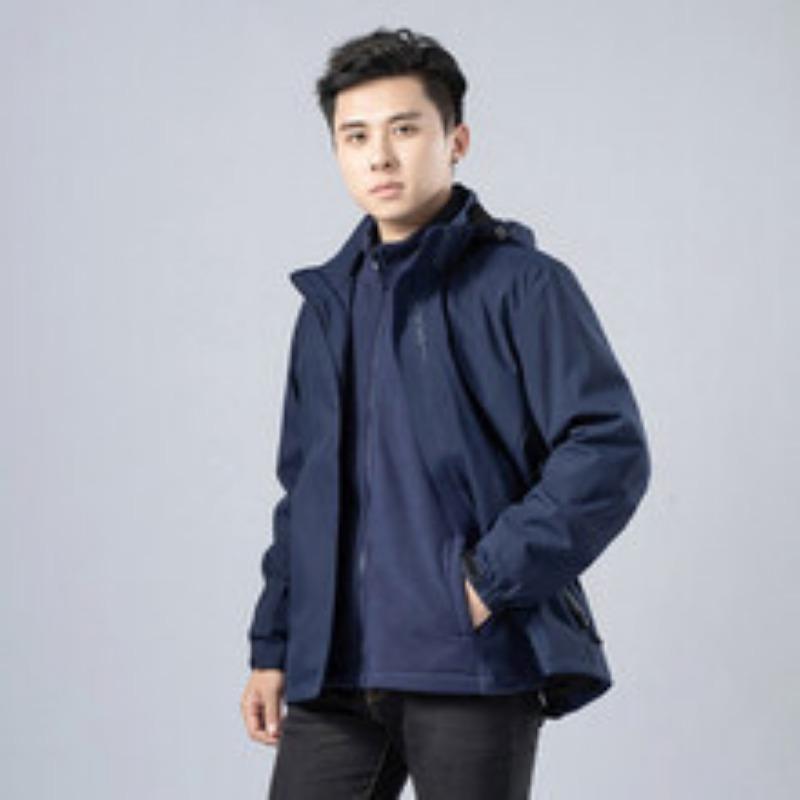 Outdoor Jackets for Men and Women, Fashionable Mountaineering Clothing, Three-in-one Detachable Velvet, Thickened and Warm Couple Winter Jackets