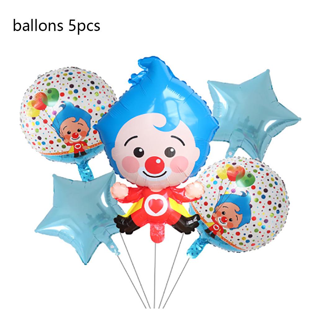 Cartoon-Clown-Zirkus-Magier-Hintergrundbanner und Ballons für Kindergeburtstagsparty