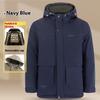 Cozy Up Men's Parka Winter Coats Warm Puffer Jacket with Removable Fur Hood