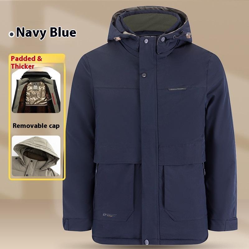 Cozy Up Men's Parka Winter Coats Warm Puffer Jacket with Removable Fur Hood