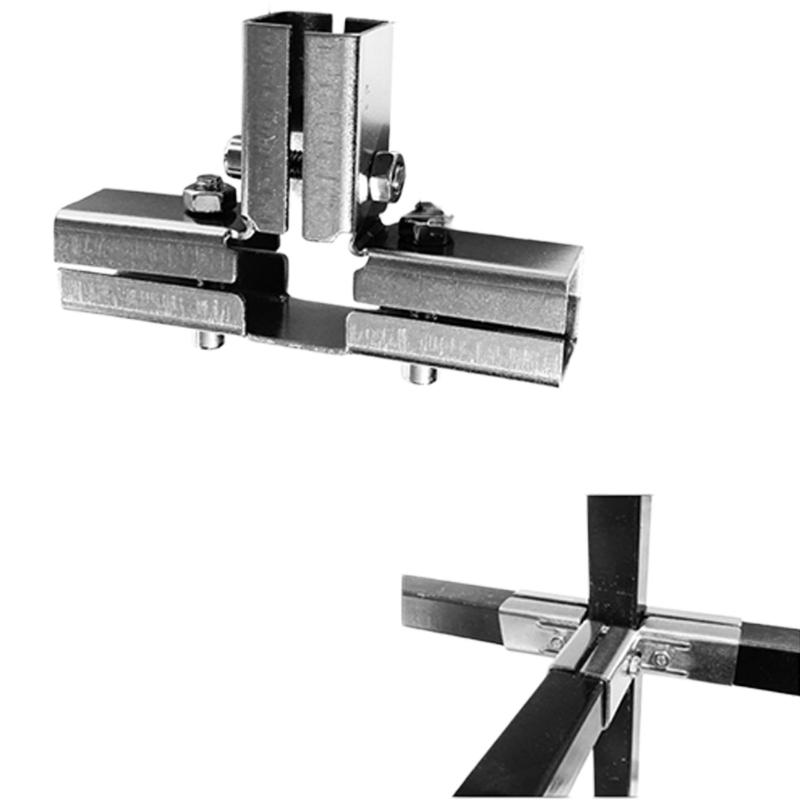 Square Pipe Fixed Joint Storage Rack Connector 3 Way Elbow Pipe Fitting for Fence Rail and Industrial Shelf Construction