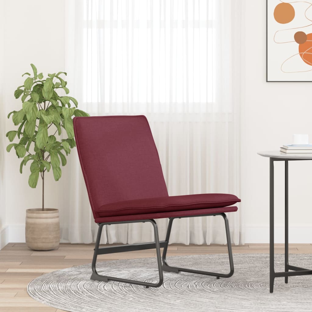 Lounge Chair Burgundy Red 52 X 75 X 76 Cm Fabric