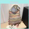 Vintage Ethnic Style Large Capacity Crossbody Bag With Tassels For Daily Use