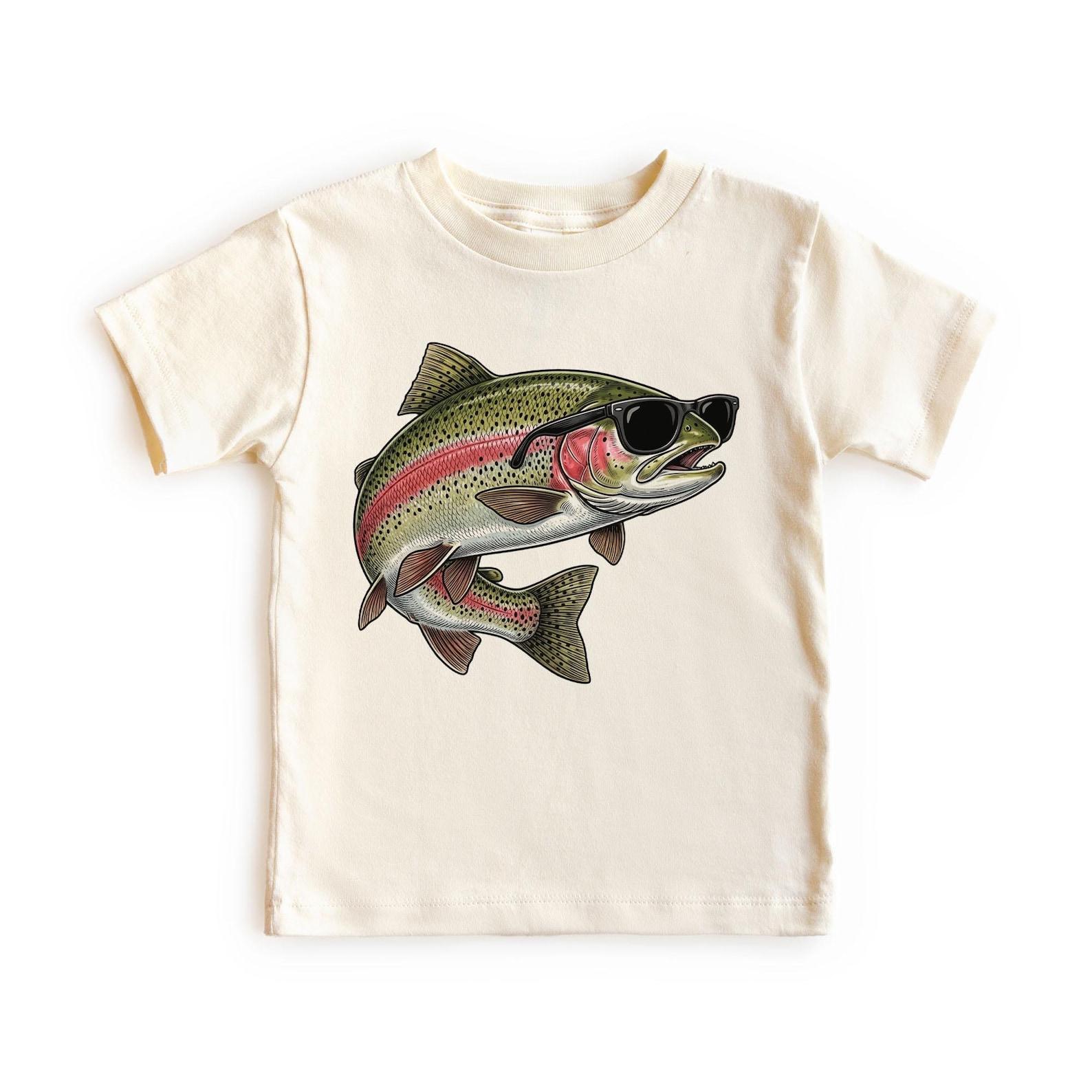 Summer Rainbow Trout Wearing Sunglasses Fishing Tee Unisex, Adult, Youth T-Shirt 100