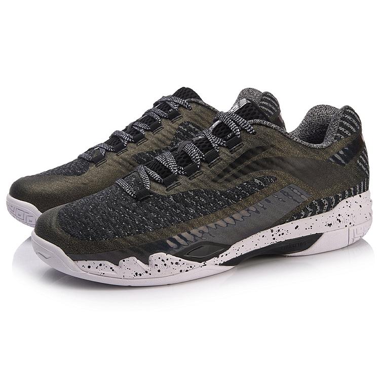 Li Ning Avant Garde Cushioning Rebound Low-Top-Laufschuhe Unisex Schwarz Grün AYAN011-2
