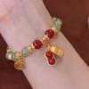 Imitation Hetian jade bracelet, ancient style Fu brand Fulu niche design temperament, retro versatile good thing, peanut lucky bracelet