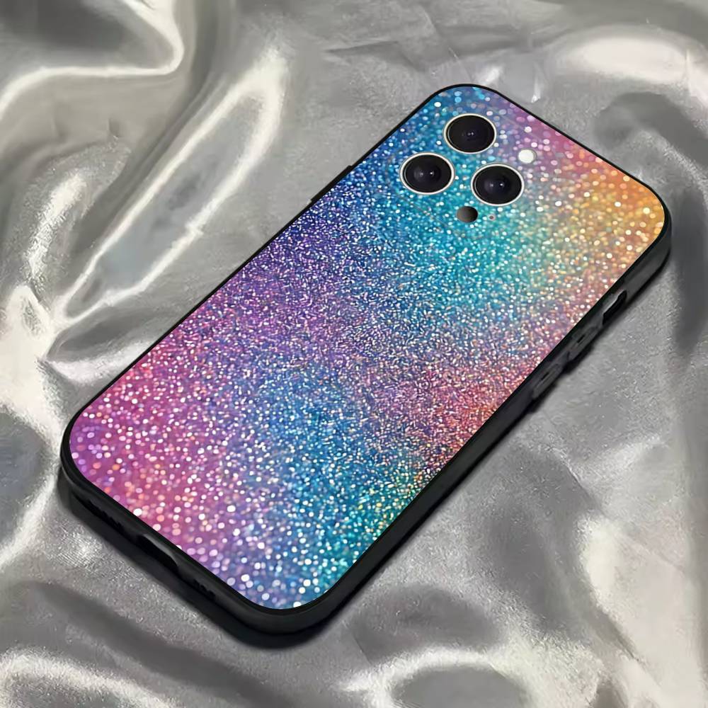 

Pink Glitter Transparent Phone Case For iPhone 16,15,14,13,12,11,Pro,Max,Plus,X,XS,SE4,E,Mini,Soft Black Case iPhone16