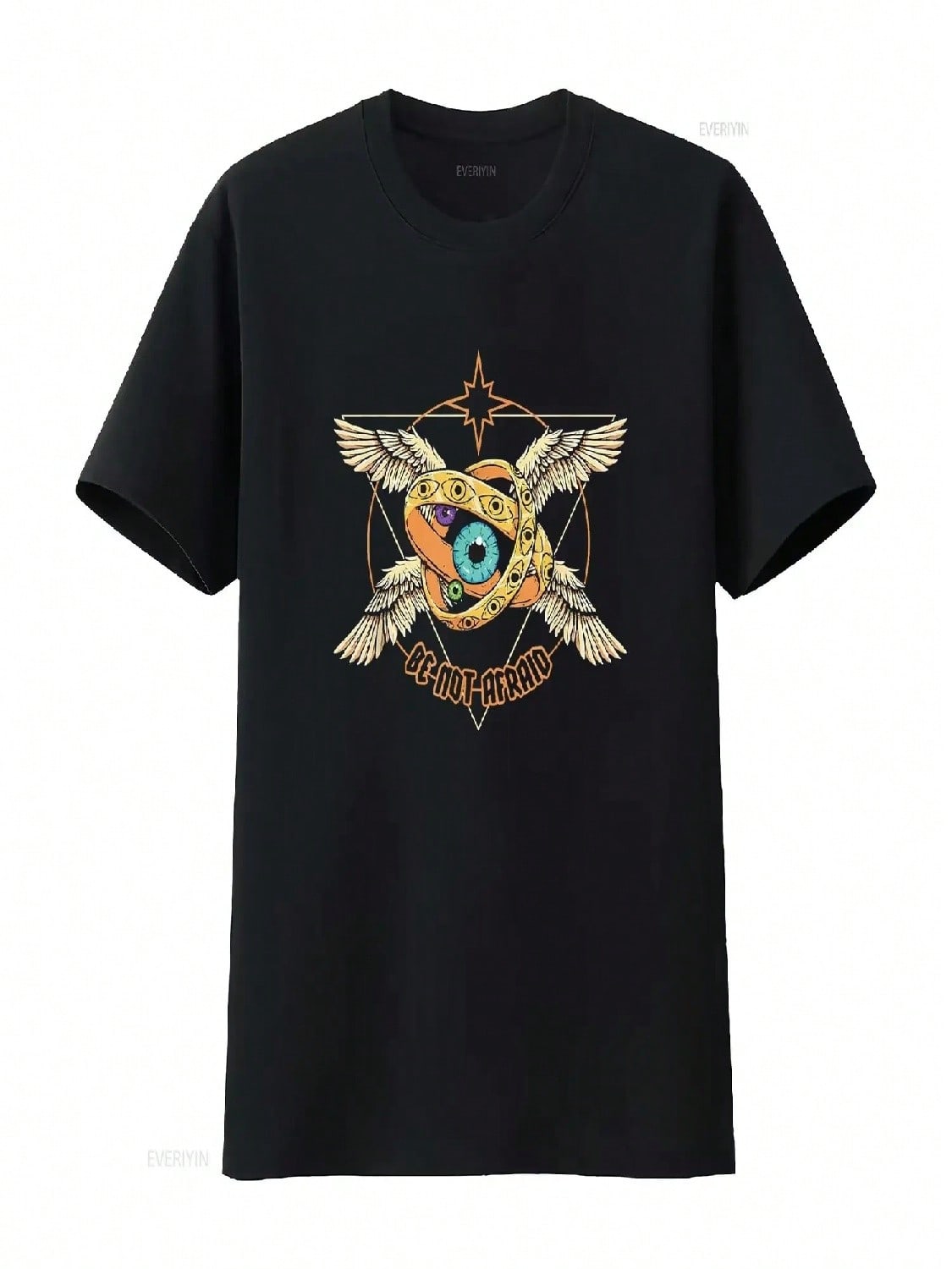 Not Afraid Biblically Accurate Angel Seraphim Ophanim Seraph T Shirt Vintage Washed Graphic Top For Everyday Wear Soft Fashion S разноцветный