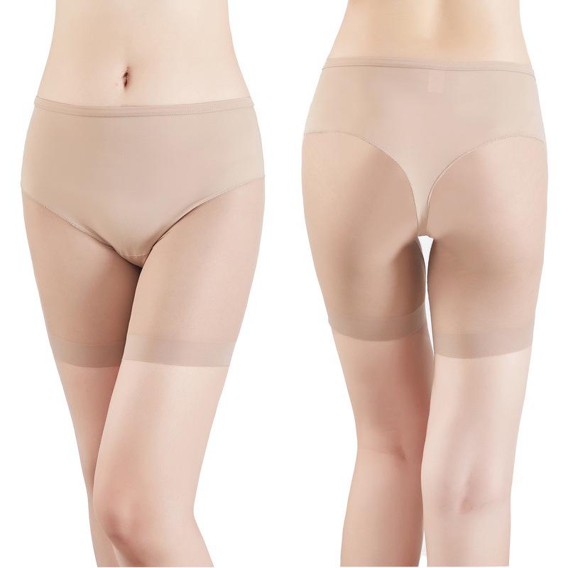Women's Mid-Waist Mesh Shaping Shorts - Flat-Leg Safety Leggings