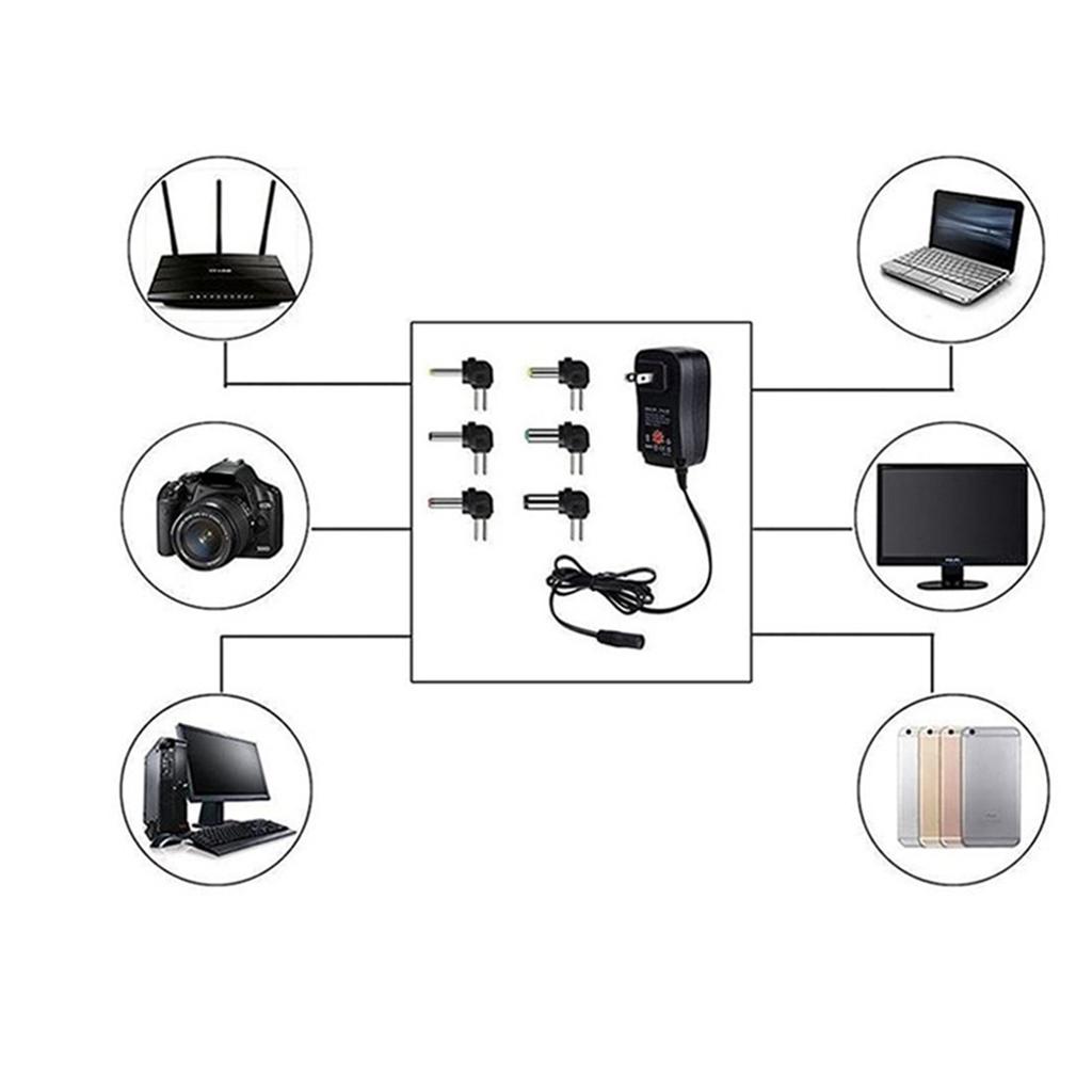 Power Supply Universal Adapter Wear Resistant Plastic Adjustable Power Adapter 2A 312V US Plug 30W