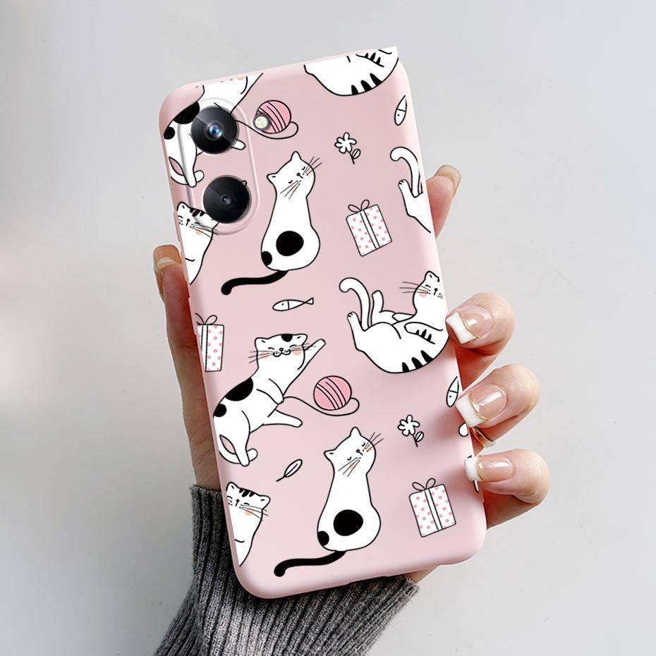 Phone Case For Oppo Realme 10 Pro+ Realme 10 Pro Plus 4G 5G Cute Panda Silicone Matte Cover For Realme10 Pro+ Realme 10Pro+ Case