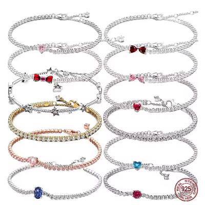 925 Silver Women's High-quality Fashionable Star Tennis Bracelet Women's Classic Bracelet Valentine's Day Gift