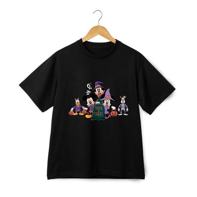Disney Halloween Fun Cartoon T - Shirt| Unisex Short -Sleeved In Black and White