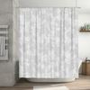 Luxury Waterproof Printed Shower Curtain White Floral Design For Bathroom Decor Soft Fabric Quick-Dry Bath Shower Curtain