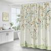 Flowers Birds Shower Curtains Creative Pink Floral Tree Plant Chinese Style Art Polyester Fabric Bathroom Decor Bath Curtain Set