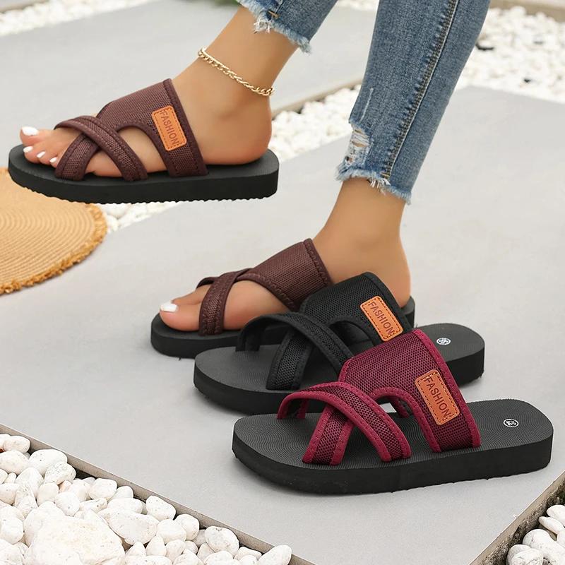 Fashion Clip Toe Sandals Solid Color Fish Mouth Comfort Casual Peep Toe Slippers Slip on Holiday Vacation Outdoors Beach Shoes