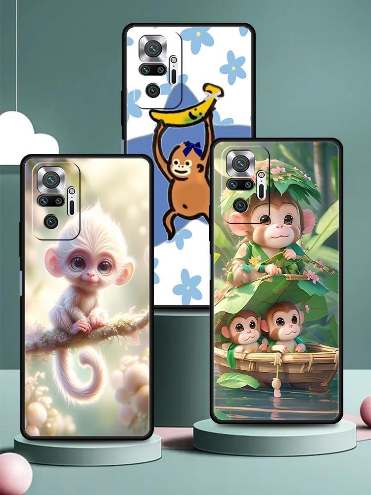 Affe Und Banane Handyhülle Cover für Redmi 14C 10C Note 15 14 13 12 10 11 K40 Pro Plus 5G Weiche TPU Stoßfeste Hülle Capas Taschen