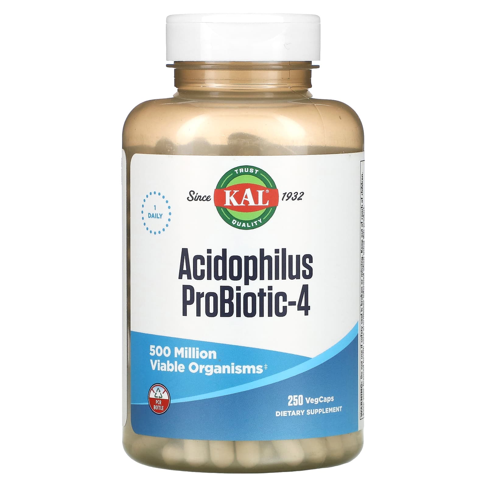 

KAL, Acidophilus Probiotic-4, 250 Veggie Capsules