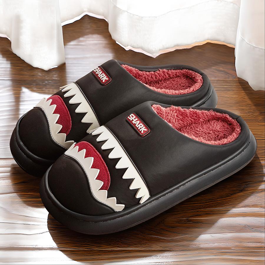 Тапочки на платформе для женщин, модный милый дизайн, зимняя теплая домашняя обувь, водонепроницаемая подошва EVA, пена с эффектом памяти, домашняя обувь для мужчин, большие размеры 38/39 чёрный